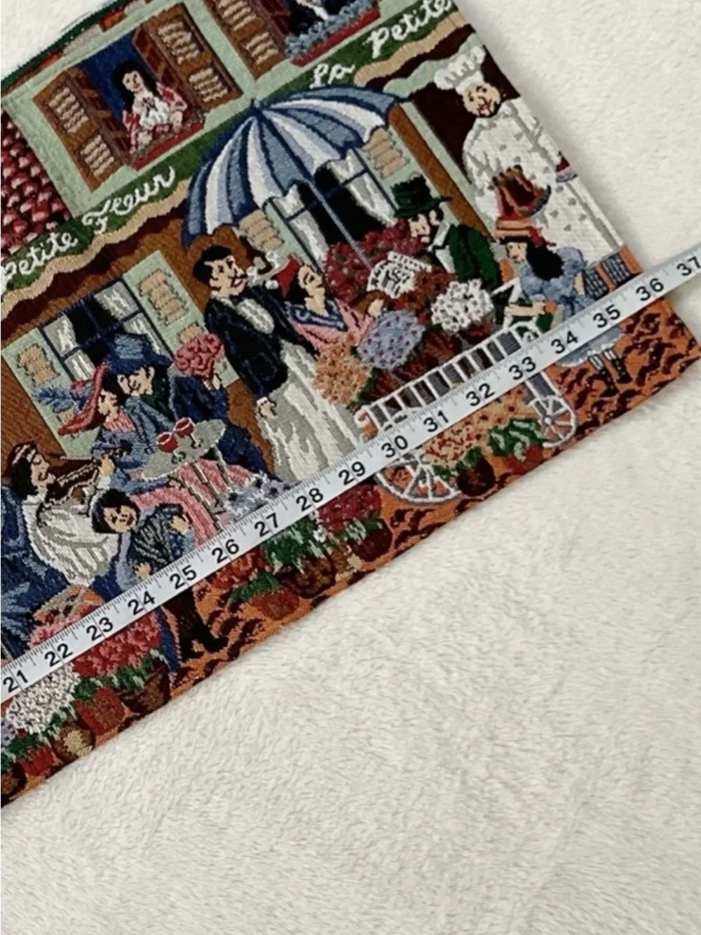 French Café Paris Market Woven Tapestry Table Runner 72”